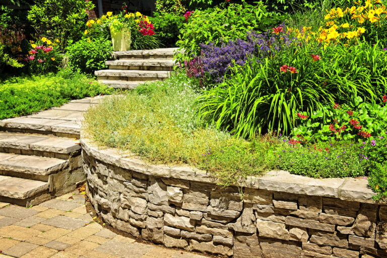 Retaining Wall and stairs - Yard & Stone Landscaping - Northumberland